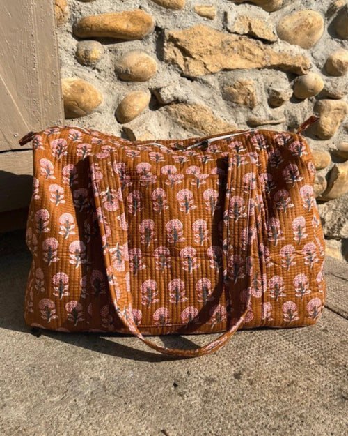 Sac week-end - Fleur Terracotta