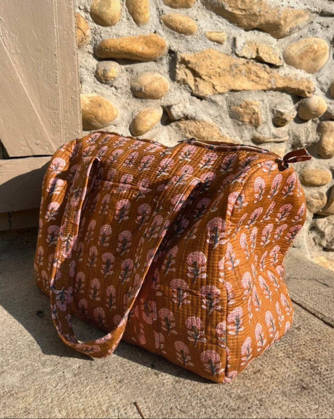 Sac week-end - Fleur Terracotta
