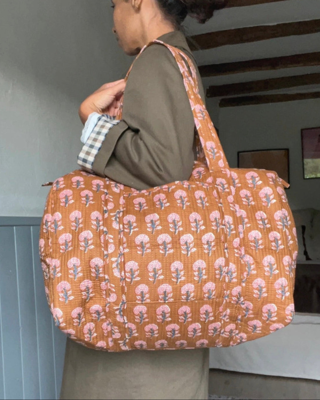 Sac week-end - Fleur Terracotta